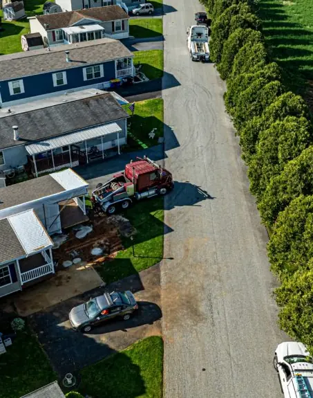 Aerial view of a rural landscape